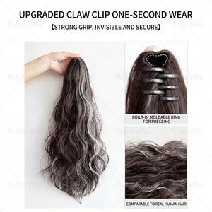 Fujia Coloré Bouclés <span class=keywords><strong>Queue</strong></span> <span class=keywords><strong>De</strong></span> <span class=keywords><strong>Cheval</strong></span> Multi Couleur Dégradé Griffe Clip QueueLongue Bouclée Grande Vague Perruque <span class=keywords><strong>Queue</strong></span> <span class=keywords><strong>De</strong></span> <span class=keywords><strong>Cheval</strong></span> - Product Image 2