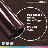 KUCAI 1.52*17 mètres Vinyle de covering automobile PET noir brillant effet sucre glace pour véhicules