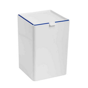 Contenedor de Papel Keope de 8.5 L, Diseño Cuadrado Blanco y Azul, para Uso en Oficina - Product Image 1
