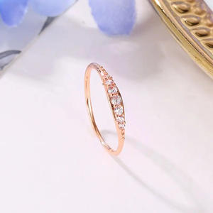 Anello H308 in Oro Rosa con Diamante, Classico Anello di Fidanzamento da Donna con Diamante Naturale Taglio Brillante Rotondo Colore G - Product Image 2