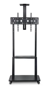 TV Mobile Cart 100 Soporte de montaje de TV Altura ajustable 32 '' - 75" Universal LCD Trolley Soporte de piso