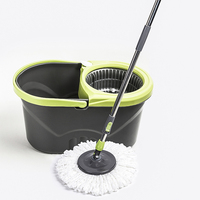 Vadrouille et seau en microfibre Turbo pour le nettoyage des sols domestiques Outils de nettoyage à haute efficacité 360 poteau en acier rotatif