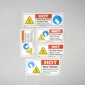 Autocollant de sécurité triangulaire d'avertissement de surface chaude, étiquette de danger de haute température, signalisation de danger thermique pour machines industrielles - Product Image 2