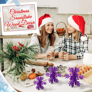 3D <span class=keywords><strong>Woodblock</strong></span> giunzione Desktop decorazione creativa festa colorata fiocco di neve ornamento fiocco di neve di natale ciondolo per appendere - Product Image 3