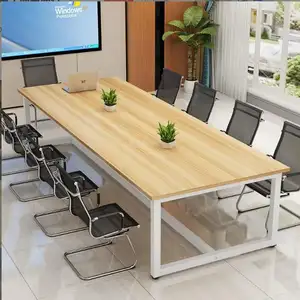 Mesa executiva moderna para 8 a 10 pessoas, mobília de escritório, mesa comercial para reuniões, mesa de conferência e conjunto de cadeiras