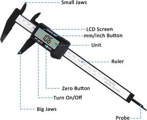 Calibrador Digital, Micrómetro Digital Vernier con Pantalla LCD Grande, Calibrador de 6 Pulgadas - Product Image 4