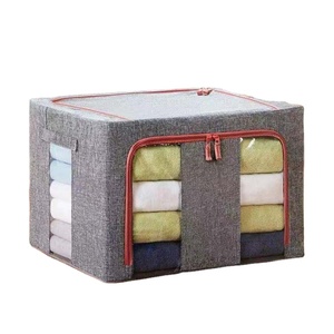 Factory wholesale Cotton linen storage box cloth cloth quilts sorting storage box oversize folding chest box for household