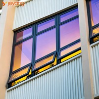 Ventanas Abatibles de Aluminio con Marco Ultra Delgado JY, Ventanas Abatibles de Aluminio Resistentes a Impactos de Huracanes, Tamaño Personalizado
