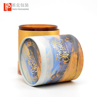 Carton biodégradable de luxe boîtes de qualité tube de papier emballage gaufré pour bougies