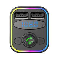 Adaptateur de chargeur de téléphone avec lecture de musique sur carte TF G42/avec écran numérique/lumière LED/station de charge double USB/chargeur de voiture sans fil