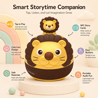 Machine à histoires interactive NFC éducative pour enfants, lecteur MP3 sans écran, audio, forme animale, fonctionne sur piles, inclut NFC