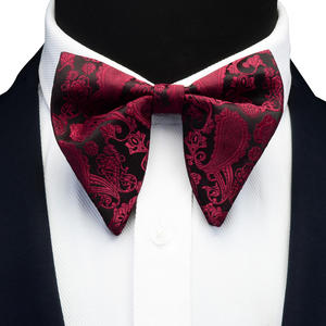 Corbata de Moño Grande de Seda con Diseño Floral Pasley, Amarillo y Rojo, Jacquard, para Hombre, Negocios, Bodas, Fiestas, Accesorios de Regalo - Product Image 2