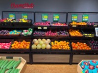Groente-En Fruitrek Met Drie Niveaus, Ruime Producten Met Grote Capaciteit, Winkelrekken En Fruitschappen