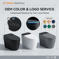 WC intelligent monobloc avec ouverture/fermeture automatique, capteur de pied, chasse d'eau, siège chauffant et bidet électrique