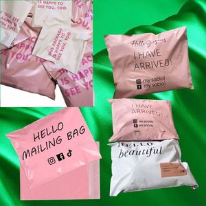 Custom LOGO <b>Waterproof</b> Biodegradable Matte Pink for Bag for Clothing Shoes & <b>Socks</b> 10x13 & 6x9 - Product Image 4