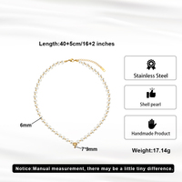 Collier en gros tendance avec pendentif croix dorée, perles faites à la main en acier inoxydable pour femme, accessoires de bijoux