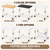 Bureau d'ordinateur en bois personnalisable avec rangement, hauteur réglable, pliable, idéal pour l'apprentissage au chevet et les repas