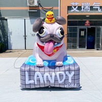 Mascotte gonflable géante amusante de dessin animé, avec tête appuyée sur un oreiller, modèle publicitaire gonflable en peluche, mascotte gonflable personnalisée