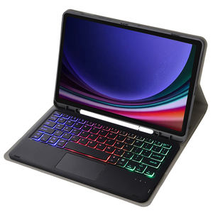 คีย์บอร์ดพร้อมเคสสำหรับ <span class=keywords><strong>iPad</strong></span> Air 13 นิ้ว 2025 (M3)/2024 (M2) และ <span class=keywords><strong>Pro</strong></span> <span class=keywords><strong>12.9</strong></span> นิ้ว (2018/2020/2021/2022), คีย์บอร์ดไร้สายแบบมีไฟพื้นหลังและแทร็คแพด - Product Image 4