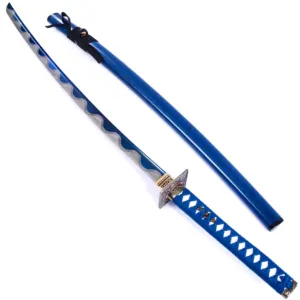 Espada chinesa azul claro de venda quente, espada de brinquedo de bambu artesanal, katana japonesa