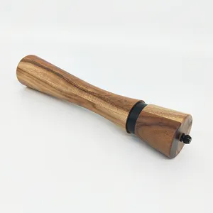 Utensilios de cocina caja de sal de madera contenedor molinillo pimienta madera de acacia especias sal molinillo de pimienta