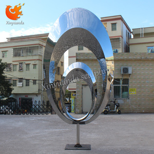 Tùy Chỉnh Lớn Ngoài Trời Thép Không Gỉ Trừu Tượng Hình Bầu Dục Rỗng Điêu Khắc Phong Cách Hiện Đại Công Viên Cảnh Quan Trang Trí Đánh Bóng Kỹ Thuật - Product Image 2