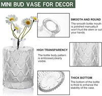 Vases en verre transparent soufflé à la main Vintage petit bourgeon Vase à fleurs pour la décoration intérieure rustique clair Mini Vase centres de table de mariage