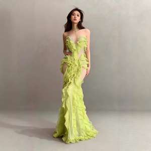 Robe longue en maille ornée de strass scintillants pour bal de promo, anniversaire, célébration, soirée, tenue de soirée en boîte de nuit, spectacle, scène, ou mariage 2026 - Product Image 3