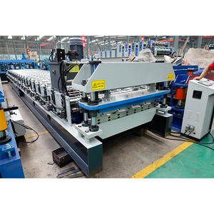 자동 트라페조이드 지붕판 롤 성형기, 컬러 강판 타일 펌프 기어 베어링 핵심 부품 포함, 바닥재용 - Product Image 6