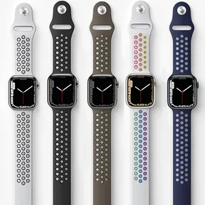 Jam Tangan Silikon Olahraga Apple 38Mm 42Mm 40Mm 44Mm Tali Jam Pengganti untuk IWatch Band Seri 4 3 2 1 Tali