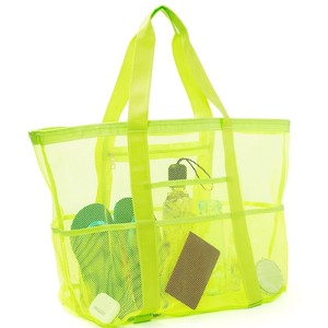 Borsa da Spiaggia Grande <span class=keywords><strong>in</strong></span> Rete per Donne con Tasche, Borsa Tote Oversize Resistente alla Sabbia, Zaino da Spiaggia per Vacanze e Piscina - Product Image 6