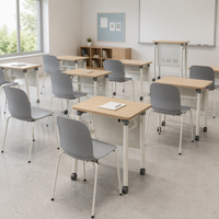Tables et chaises d'étude en plastique modernes pour salles de classe, empilables, pour gymnases et écoles, pour les élèves