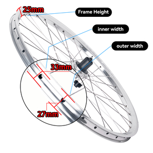 Jeu <span class=keywords><strong>de</strong></span> roues <span class=keywords><strong>de</strong></span> <span class=keywords><strong>vélo</strong></span> <span class=keywords><strong>de</strong></span> montagne RUJIXU 26/27,5/29 pouces en alliage d'aluminium avec frein à disque, 12 griffes, 3 dents, 32H, tubeless, clincher, profondeur <span class=keywords><strong>de</strong></span> jante 25 mm - Product Image 5
