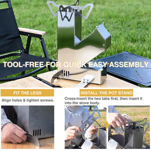 INBESTCAMP Fabricante de Hornos y Cocinas Portátiles, Estufa de Leña Plegable para <span class=keywords><strong>Cocina</strong></span> al Aire Libre, Estufa de Leña para Bushcraft - Product Image 4