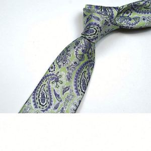 Wholesale Custom High Grade <b>Ties</b> Men Light Green Purple Cashew Business Paisley Neckties for Men - Product Image 4