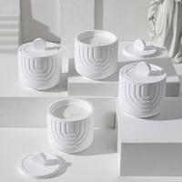 Vente en gros pot en céramique de luxe avec logo personnalisé huile végétale naturelle bougie parfumée en cire de soja pure avec boîte-cadeau