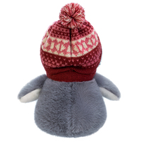 Peluche de Noël personnalisée avec logo, pingouin en coton PP, bonnet et écharpe tricotés, animal en peluche doux, unisexe, vente directe d'usine