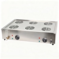 Vaporera Eléctrica Comercial de Acero Inoxidable de 6 Compartimentos para Alimentos, Vaporera Eléctrica Multifuncional Automática para Dim Sum y Calentamiento
