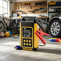 Gonfleur de pneus de véhicule sans fil mini portable rechargeable 6000 mAh, démarreur de moto multifonctionnel