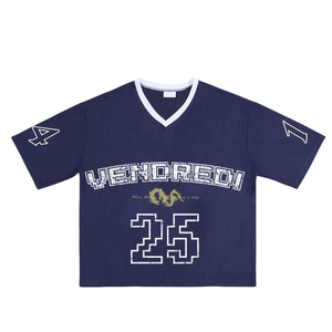 TKAN247 Design Logo Print Football <b>Jumper</b> Summer V Neck Short Sleeve Man' t shirt Custom Streetwear Sports Mesh <b>Boxy</b> Men t-shirt - Product Image 1