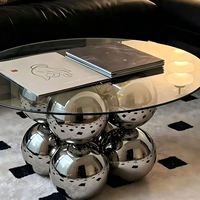 Grande table basse ronde en verre, table de salon moderne, vente en gros d'usine, prix bas, OEM ODM, table de salon spacieuse