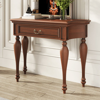 Nouveau design Table console de style américain en bois massif sculpté Couloir Table en bois d'hôtel avec tiroirs Table Console Salon