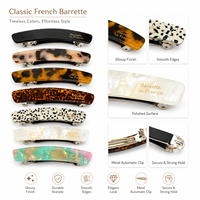 Nouvelles barrettes à cheveux en acétate Newyeah, barrettes françaises pour femmes, barrettes à cheveux écaille de tortue pour dames, vente en gros personnalisée