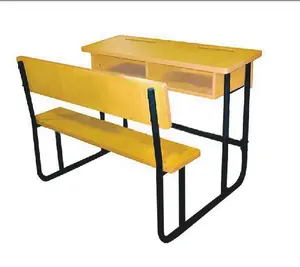 ホットセールスクール家具モダンスクールダブルシート学生用デスクと椅子
