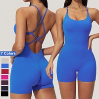 Combinaison gainante sans manches nude pour femme avec logo personnalisé, idéale pour la gym, le bodybuilding et le yoga, une pièce dos nu