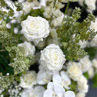 Luxe Kunstbloemenbol Witte Roos Orchidee Bloemstuk Bruiloft Tafeldecoratie Evenement Decoratie Groothandel