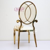 Fabrication en Gros Ensemble de Mobilier de Chambre d'Hôtel Chromé Chaises et Tables de Luxe en Métal Doré pour Dîner, Fêtes VIP, Mariages et Événements