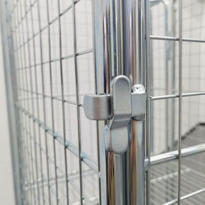 उच्च गुणवत्ता वाले स्टील गैल्वनीकरण 4 तरफ 4 दरवाजे वाले वेयरहाउस रोल कंटेनर केज ट्रॉली - Product Image 2