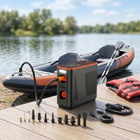 Batterie lithium rechargeable 5000mAh*3 DC12V 1-20PSI Pompe à air électrique ABS pour SUP, bateaux gonflables, kayak, planche de surf