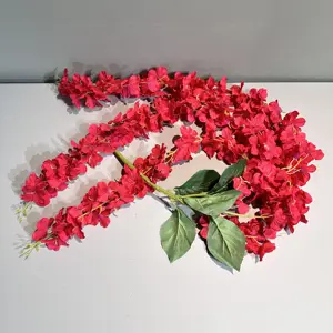 Idéias de novos produtos 2024 Atacado Alta Qualidade Artificial 3 Cabeças Wisteria falso Flower Vine para decoração de casamento artificial